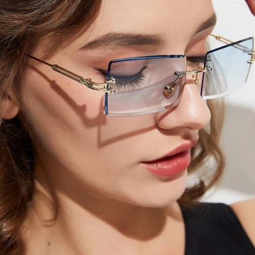 ( gold frame  gray  Lens )Metal sunglass lady fashion occidental style super man style Sunglasses
