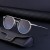 (C Black grey )retro Round frame Metal Double Sunglasses man high sunglass