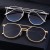 (C Black grey )retro Round frame Metal Double Sunglasses man high sunglass