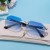 (C gold  blue )occidental style diamond side cut sunglass man high Sunglasses manshades