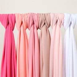 (  black)summer color Pearl Chiffon long  pure color lady head scarf YW