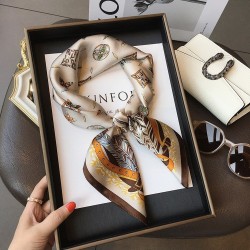 samll scarves retro three-dimensional Word print scarves occupation neckerchief imitate silk scarf