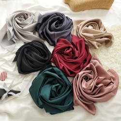 ( black)pure colorcm samll scarves woman Korean style brief all-Purpose spring summer occupation silver samll neckerchief