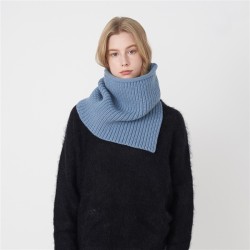 ( green)Korea Autumn and Winter pure color knitting Collar high slit Collar wa..