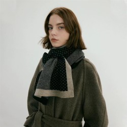 (  black  circle point)Korea samll high double color scarf  Autumn and Winter ..