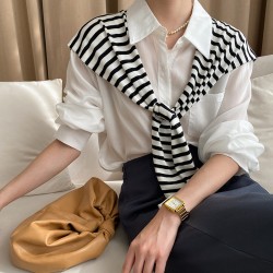 (  red )spring autumn knitting Stripe samll shawl woman Korean style high temp..
