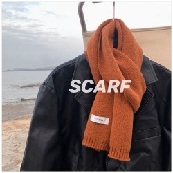 ( Beige)Winter scarf pure color knitting woolen lovers style fashion thick war..