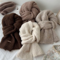 (   while )sheep pure color knitting scarf woman student high lovers woolen wo..