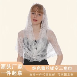 (  black) new black double color hollow head  woman style lace pure color flow..
