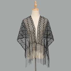 (  black) ethnic style Stripe lace long  occidental style wind woman style hol..