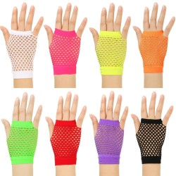 ( red ) short style fishing net glove multicolor sexy elasticity glove punk gl..