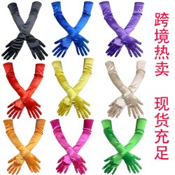 ( black) long surface elasticity colorcoslay lady Halloween sexy glove