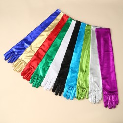 ( Grass green) women long leather sexy elasticity glove Clothingcoslay black g..