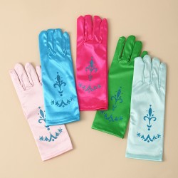 ( green)  occidental style print child stage watch-face color glove