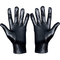 ( red)short style leather elasticity glove punk watch-face glove black wind gl..