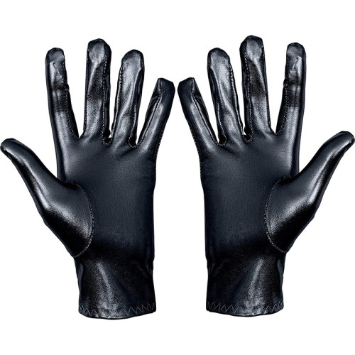 ( red)short style leather elasticity glove punk watch-face glove black wind glovecoslay glove