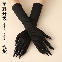 ( black)Halloween claw glove  black sequinhollowen coslay long glove