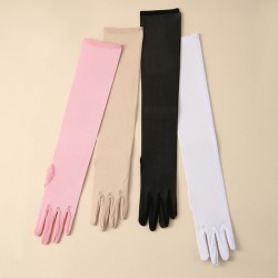 ( black)women gauze long glove black lace eyes translucent Halloween glove