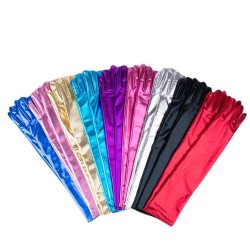 ( red) women medium long leather sexy elasticity glove Clothingcoslay  black g..