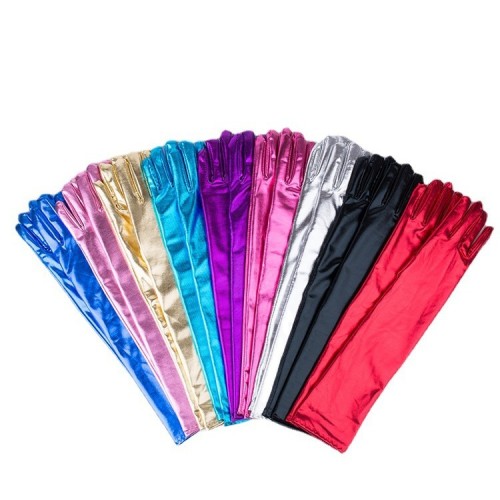 ( red) women medium long leather sexy elasticity glove Clothingcoslay  black glove