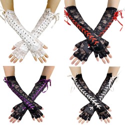 ( black)iskon  sexy half glove long style women Sleeve with sleeves punk Hallo..