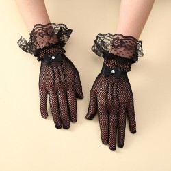 ( black)women fishing net glove wedding bride Clothing glove sexy watch-face g..