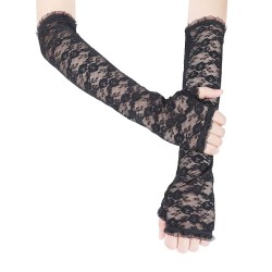 ( khaki) glove women long style lace glove elegant lace glove Sunscreen Outdoo..