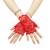 ( red)women lace glove short style flowers wedding glove