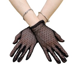 ( black)summer Sunscreen glove nets yarn grid translucent draughty glove bride..