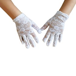 ( white)lace glove wedding flowers girl glove child wedding