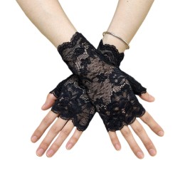 ( black)women short lace glove Sunscreen bride glove wedding