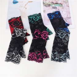 ( Silver) summer short style multicolor lace Sunscreen half glove glove draugh..