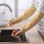 ( red)plastic thick glove Waterproof Non-slip wear-resisting leather