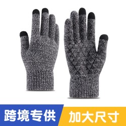 (  black) occidental style size knitting warm glove Winter big thick Non-slip ..
