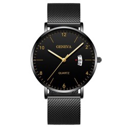 ( Black face Black Belt)man watch man watch-face night-luminous quartz watch-f..