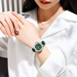 ( green)fashion diamond lady watch woman watch-face belt style day wrist-watch..