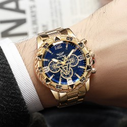 ( Black face) big dial gold watch-face man watch man watch-face steel belt qua..