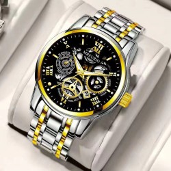 hollow fashion day man watch man watch-face steel belt style quartz watch-face..