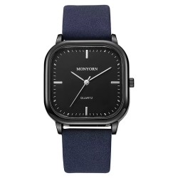 ( White face Black Belt)brief belt style square man watch man watch-face quart..