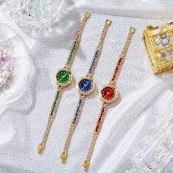 ( red)brand new lady chain watch  fashion diamond gem quartz wrist-watches