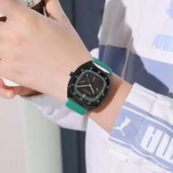 (GJ  gray)student watch samll silica gel watchband quartz watch-face lady watc..