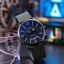 ( blue) man watch three-dimensional digit watch-face silica gel watch man high