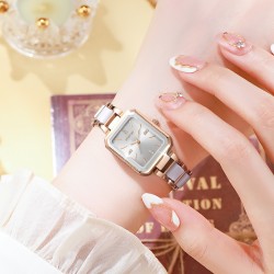 ( white) lady watch student square temperament Alloy diamond fashion watch wom..