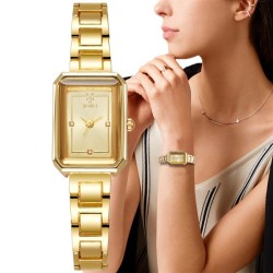 brief lady quartz watch square stainless steel woman style student Waterproof ..