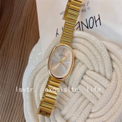 (Gold)gold samll high fashion watch samll gold watch-face lady quartz steel be..