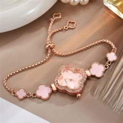 ( Rose Gold white) clover watch woman diamond samll high fashion temperament f..