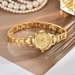 (Gold)samll samll dial student Bracelets steel belt brief temperament samll wa..