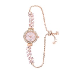 ( Rose pink)fashion tree belt diamond lady watch watch woman style quartz watc..