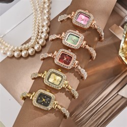 ( black)woman student Korean style temperament rope samll square diamond fashi..