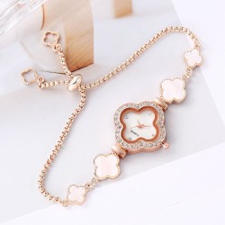 ( Rose Gold) woman student watch clover diamondns temperament samll dial ornam..